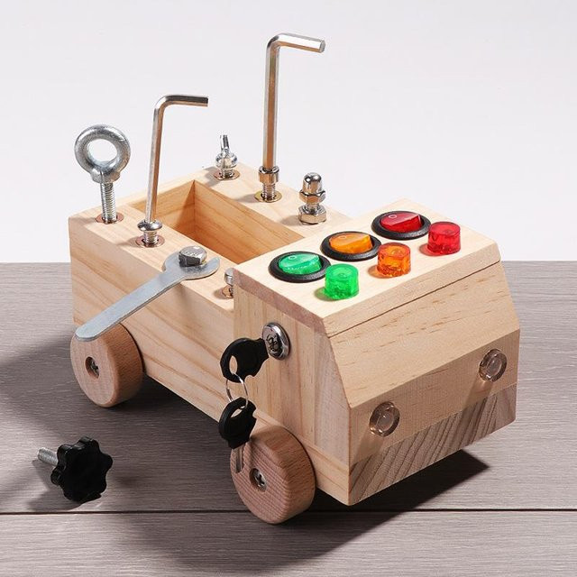 Montessori Busy Board, Holz, Sensorisches Spielzeug, ab 3 Jahre - Bild 1