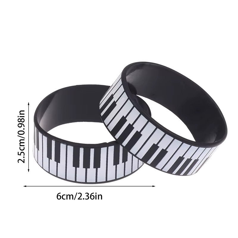 Velishy Silikonarmband, Klaviertastatur, Schwarz, Unisex - Bild 2