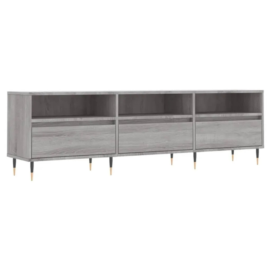 vidaXL TV-Schrank Grau Sonoma aus Holzwerkstoff und Eisen, B/T/H: 150 x 30 x 44,5 cm - Bild 2