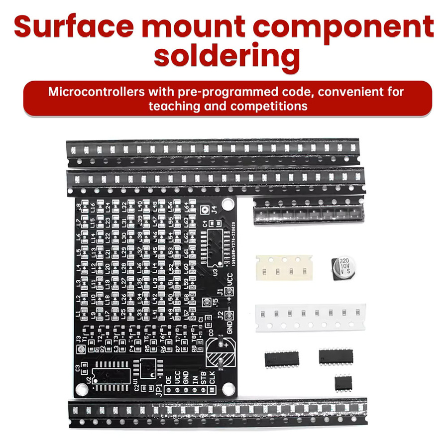 Aideepen DIY LED SMD Dot Matrix Werbebildschirm Kit mit 64LED oder 256LED in Rot und Schwarz - Bild 4