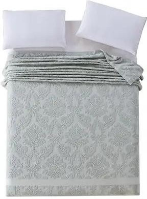 JMG Household Supplies Jacquard Baumwoll Tagesdecke mit floralem Muster, Grau, B/B: 150 x 200 cm - Bild 1