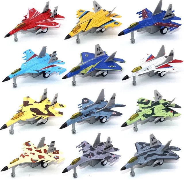 Kampfjet Modell, Diecast Flugzeug Modell, Metall, Grau, Bunt / Mehrfarbig - Bild 1