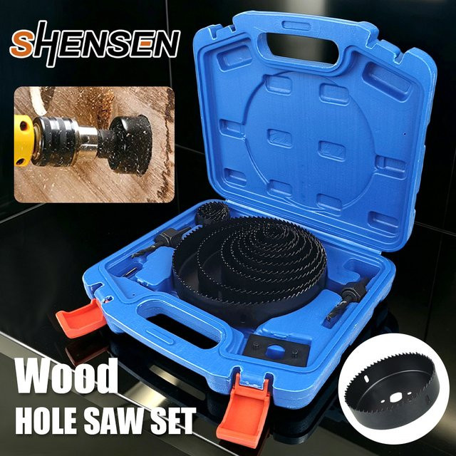 SHENSEN Holzlochsägen-Set mit Rundlochbohrern für Gipskarton, PVC und MDF, 19-152 mm - Bild 1