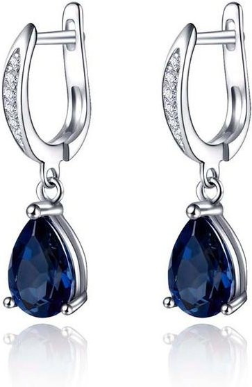 Wucifang Jewelry Tropfenohrringe, blaue Zirkonia, Silber, Damen - Bild 1