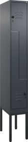 C+P Z-Spind Classic PLUS Garderobenschrank aus Stahl mit 2 Fächern und Sicherheits-Drehriegel, Anthrazit, H x B x T: 212 x 30 x 50 cm - Bild 1