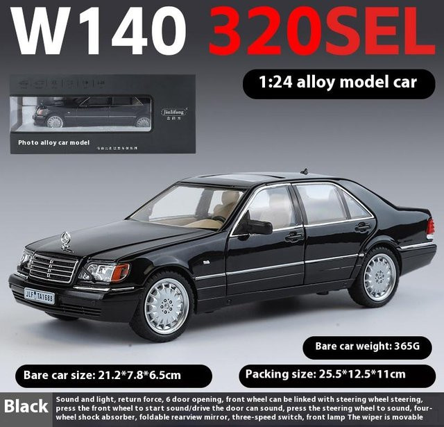 Linyi toy car W140 320Sel Classic Limousine, Modellauto, 1:24, mit Sound und Licht, ab 14 Jahren - Bild 1