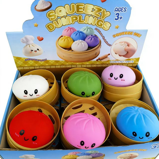 Bunte Dumpling-Squeeze-Figuren, Stressabbau-Spielzeuge, 1-12 Stück, ab 3 Jahren - Bild 1