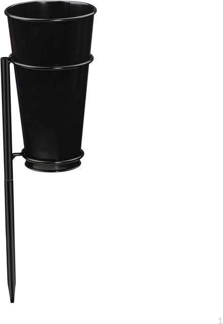 Friedhofsvase von DIY and Beyond in Schwarz aus Metall mit abnehmbarem Erdspieß für Gedenkblumen - Bild 1