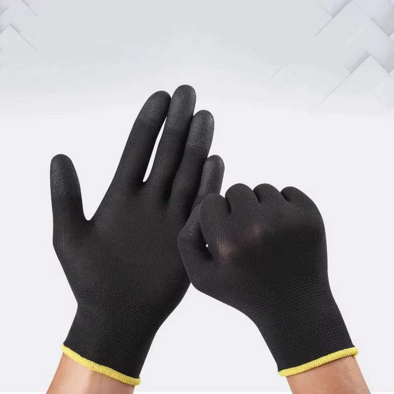 ELESESAFE Arbeitsschutzhandschuhe aus Nylon-Strick mit PU-Beschichtung in Schwarz, 6/12 Paar - Bild 3