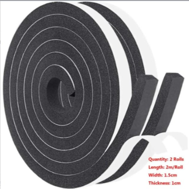 Yiran toy 1 Schaumstoff Fensterdichtungsstreifen selbstklebend, schwarz, 4 m Länge - Bild 1