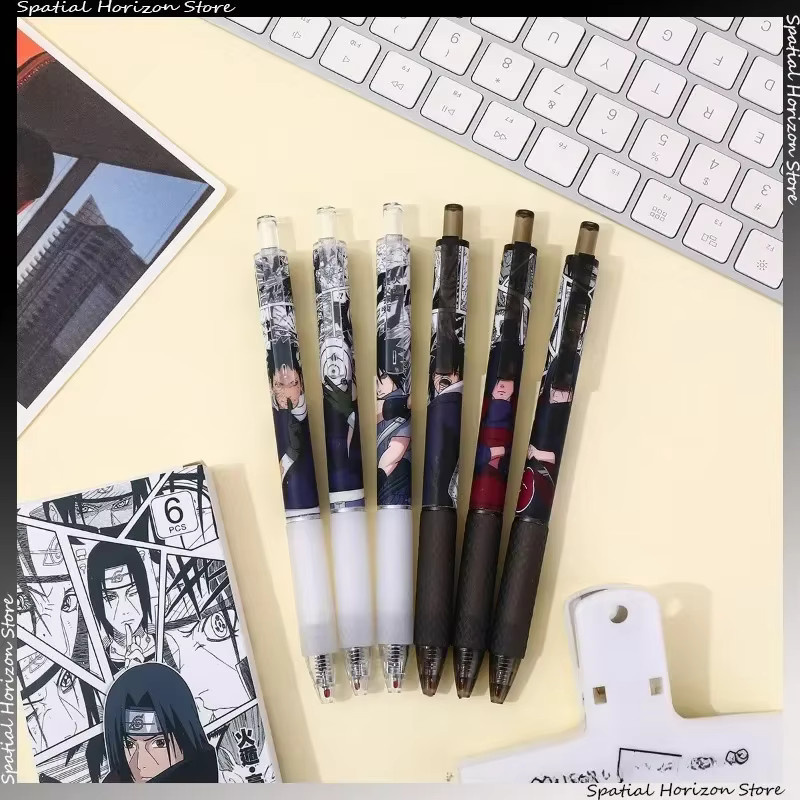 6-teiliges Naruto Gelstift-Set von Bandai mit Sasuke Uchiha Motiv, bunte Schreibstifte für Schule und Büro - Bild 4
