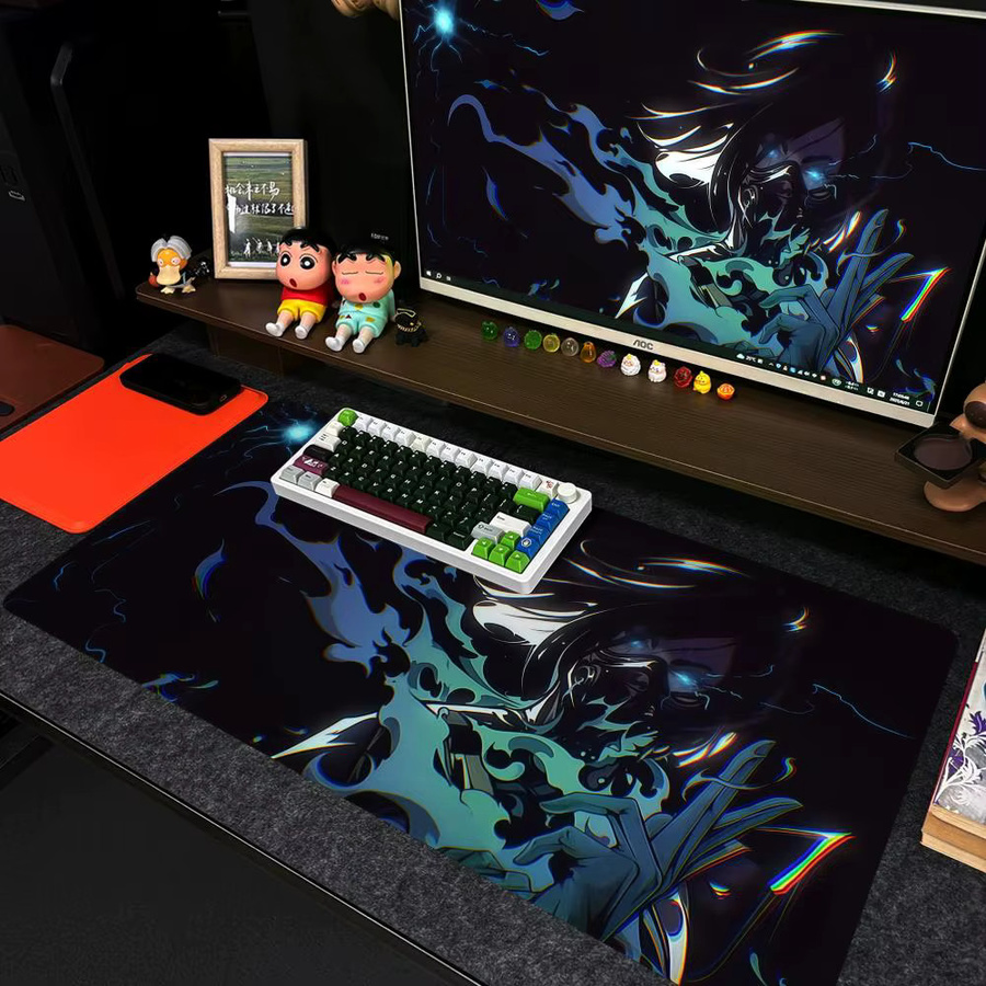 V-Valorant Art Jett Mauspad XXL rutschfeste Gamer-Tastaturmatte in Schwarz und Multicolour, B/T: 90 x 40 cm - Bild 2