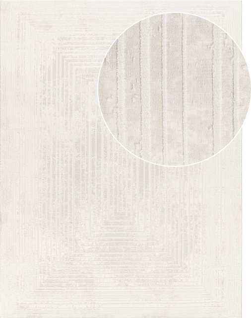 Moderner Teppich Myko in Creme und Beige mit geometrischem Design, B/T: 160 x 230 cm - Bild 1