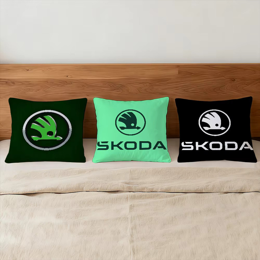 Dekorativer Skoda S-ES Kissenbezug für Auto und Sofa, Quadratisch, Grün, Breite: 40 cm x Tiefe: 40 cm x Höhe: 40 cm - Bild 3