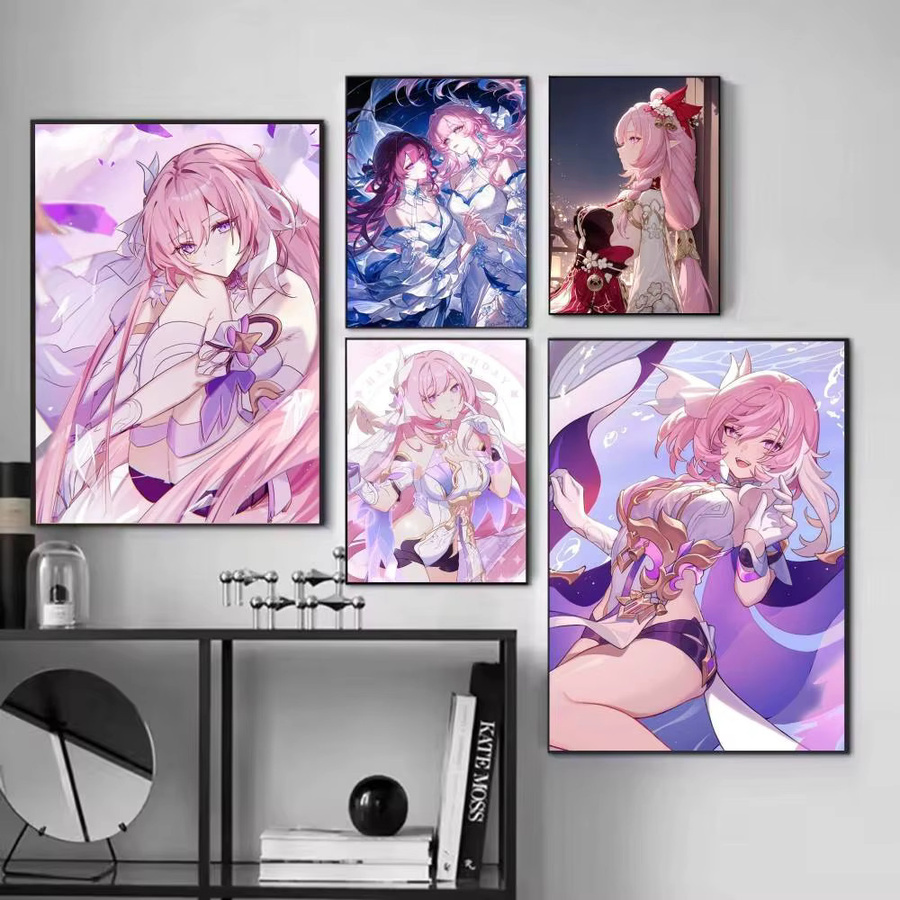 Anime Girl Elysia Poster Bilibili Wandaufkleber Mehrfarbig - Bild 2