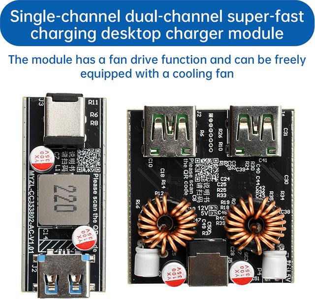 DC 6-30V Schnelllademodul PD140W DIY Motherboard Desktop Ladegerät Modul in Schwarz - Bild 1