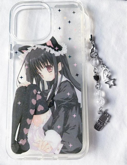 Clmj Anime Maid Girl Handyhülle aus weichem TPU für iPhone 16 15 14 13 12 11 Pro Max Mini X XR XS 7 8 Plus - Bild 1