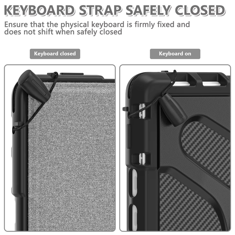 EGYAL Robuste Schutzhülle mit verstärkten Ecken und Halterung für Microsoft Surface Pro 11 10 9 8 7 6 5 4 und Surface Go 1 2 3 4 in Schwarz und Gelbgrün - Bild 6