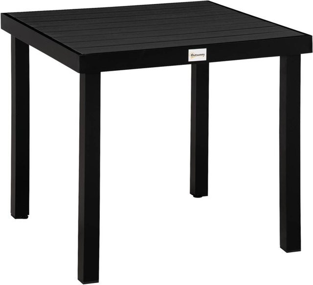 Outsunny Gartentisch aus Aluminium und Kunststoff in Schwarz, quadratisch für Terrasse und Balkon, B/T/H: 78 x 78 x 74 cm - Bild 1