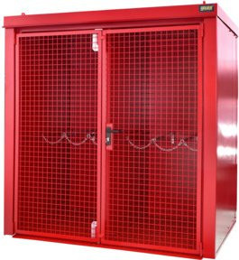 Bauer Südlohn Gasflaschen-Container GFC-B/W M2 in Feuerrot lackiert - Bild 1