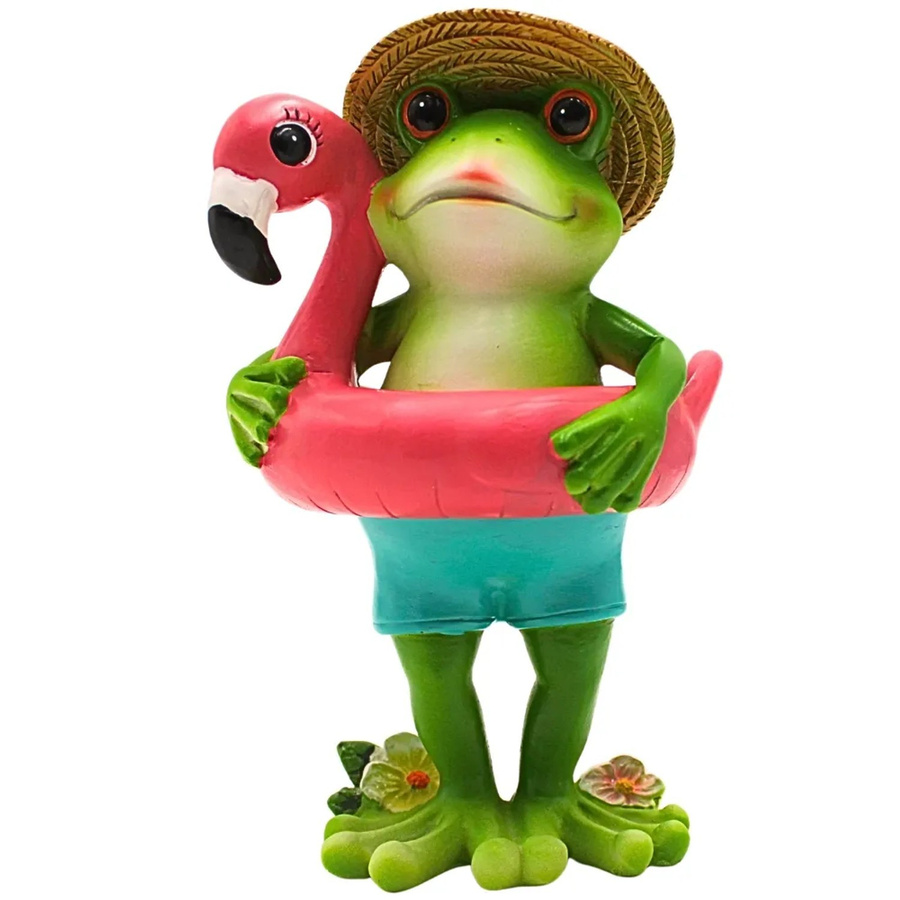 Dekohelden24 XL Deko-Frosch aus Keramik in Grün, H x B x T: 20 x 11 x 10 cm - Bild 2