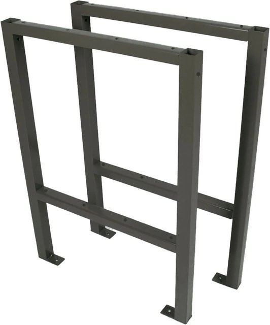 TRUTZHOLM Werktisch Untergestell aus Stahl im 2er-Set, Farbe Grau, Traglast bis 200 kg - Bild 1