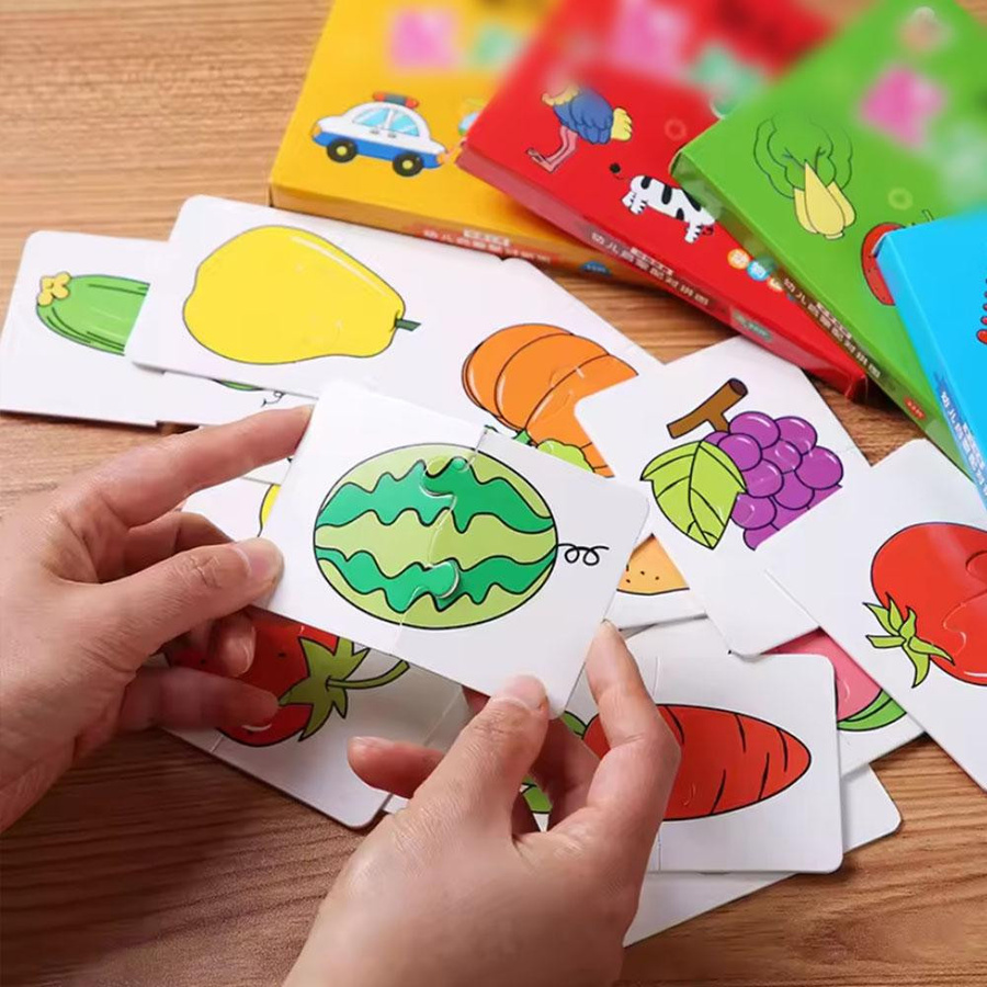 Yiran toy Karten-Zuordnungsspiel LKW Frucht Tier Puzzle-Set 16-teiliges Set grün - Bild 3