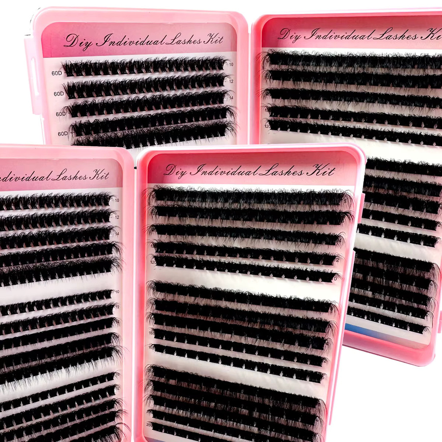 LYBCG Einzelwimpernverlängerungen Wispy Mix, 480 Stück, 4 in 1 - Bild 3