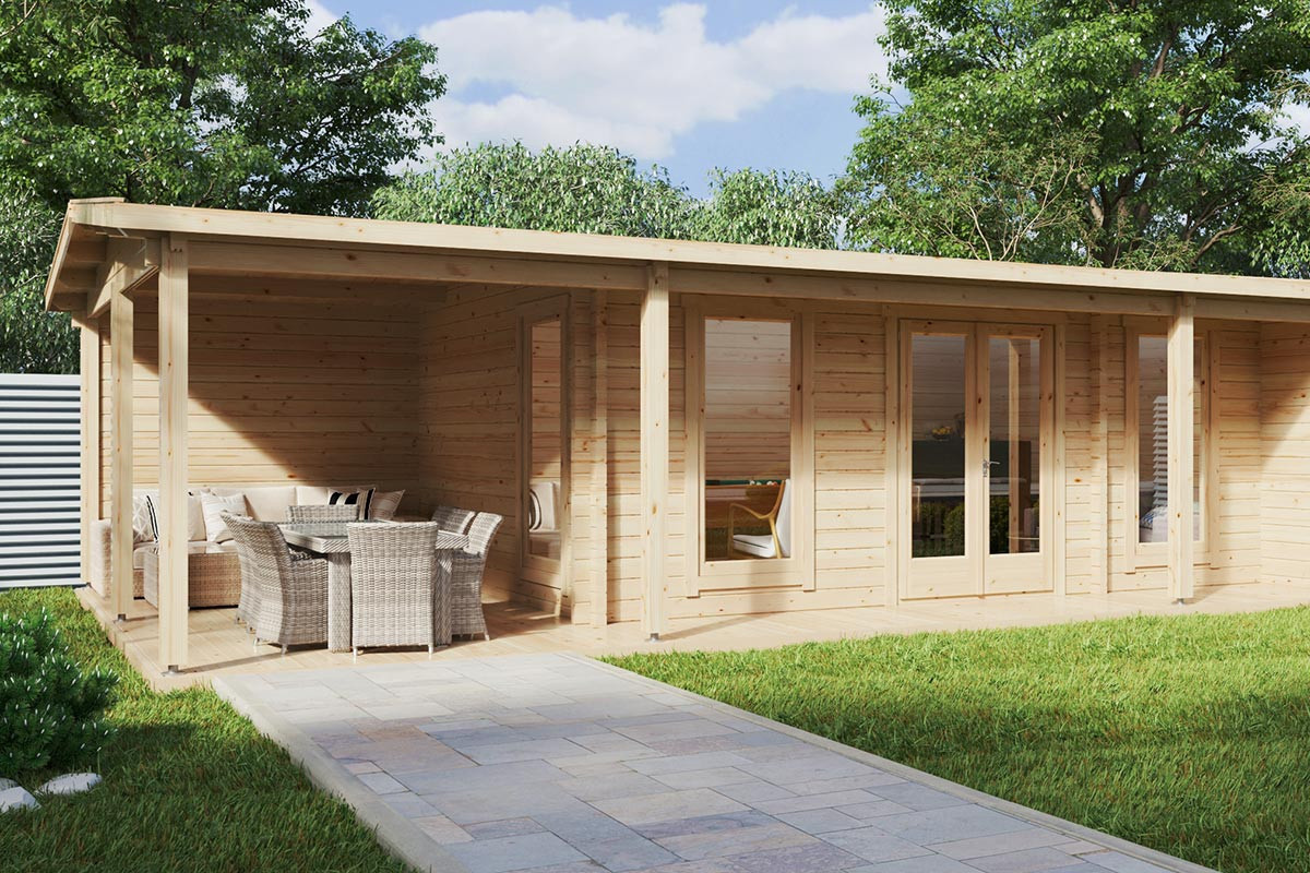Gartenhaus Hansa Studio XXL mit Terrasse und Veranda B/T: 9 x 5 m - Bild 2