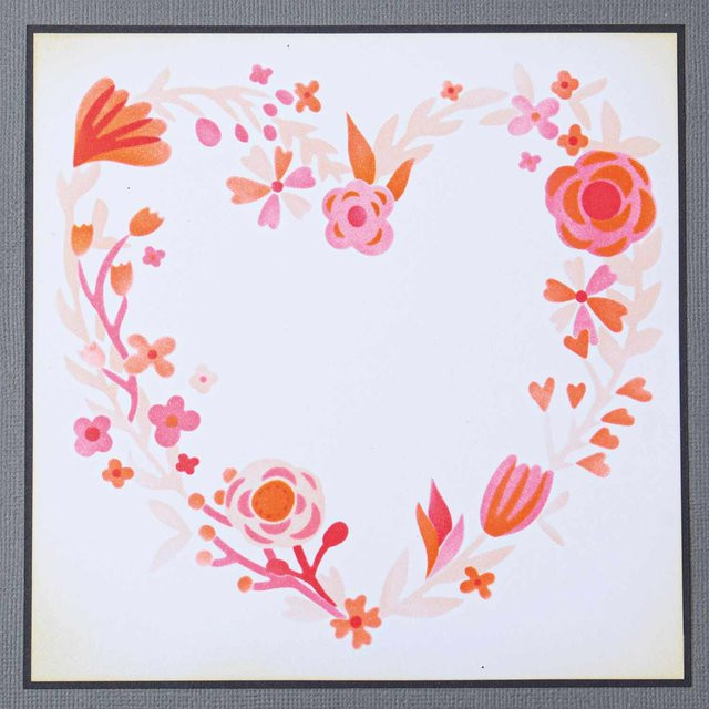 Sizzix Layered Stencils Heart Wreath von Olivia in Multicolour - Bild 1