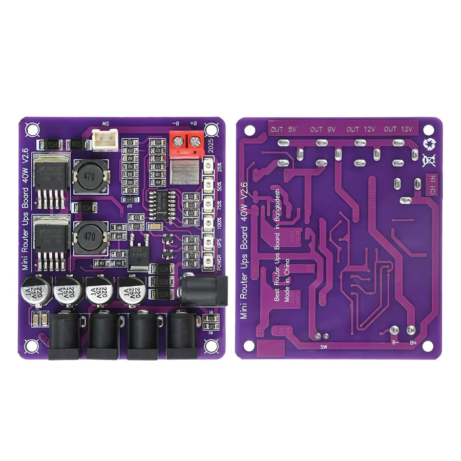 diymore 40W Akku-Ladeplatine für 4-Port Mini-Router UPS Unterbrechungsfreie Stromversorgungsplatine 12,6V Strommodul in Purple - Bild 2