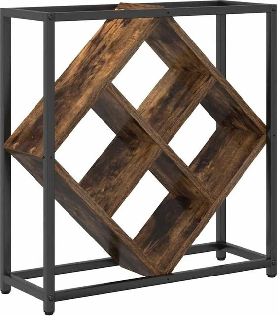 vidaXL Weinregal aus Holzwerkstoff in Geräucherte Eiche, modern, B/T/H: 51 x 18 x 52,5 cm - Bild 1