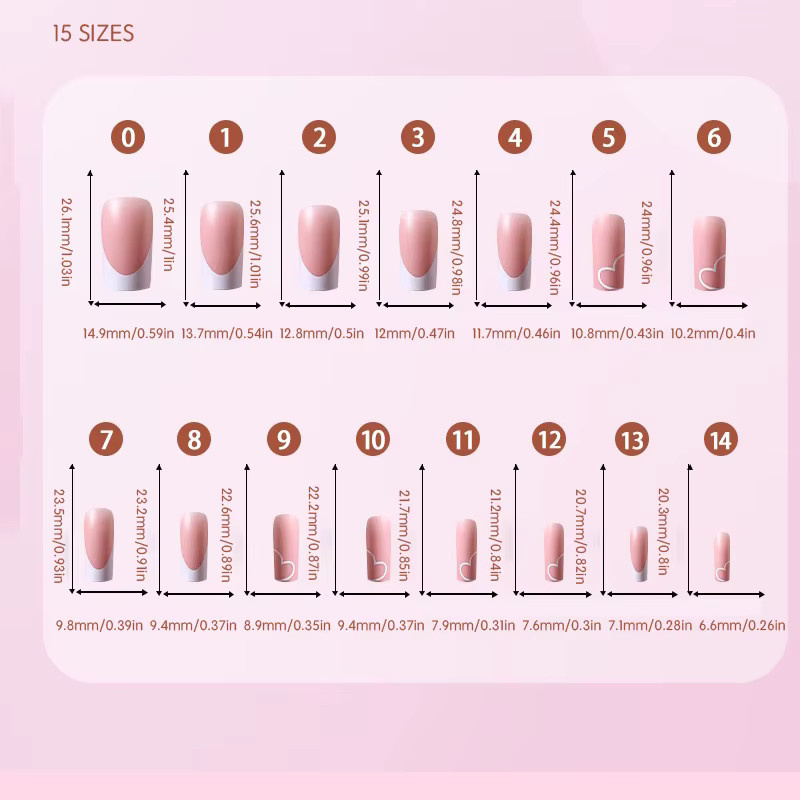 mybormula Kunstnägel, 120 Stück, quadratisch, matt, braun, rosa, Damen - Bild 3