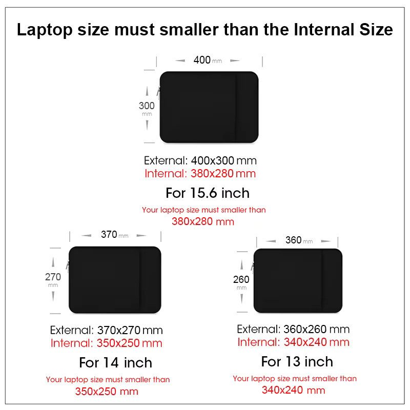IPUMYNO Laptop-Tasche Schutzhülle für MacBook Air Pro und Notebooks in Schwarz und Grau - Bild 6