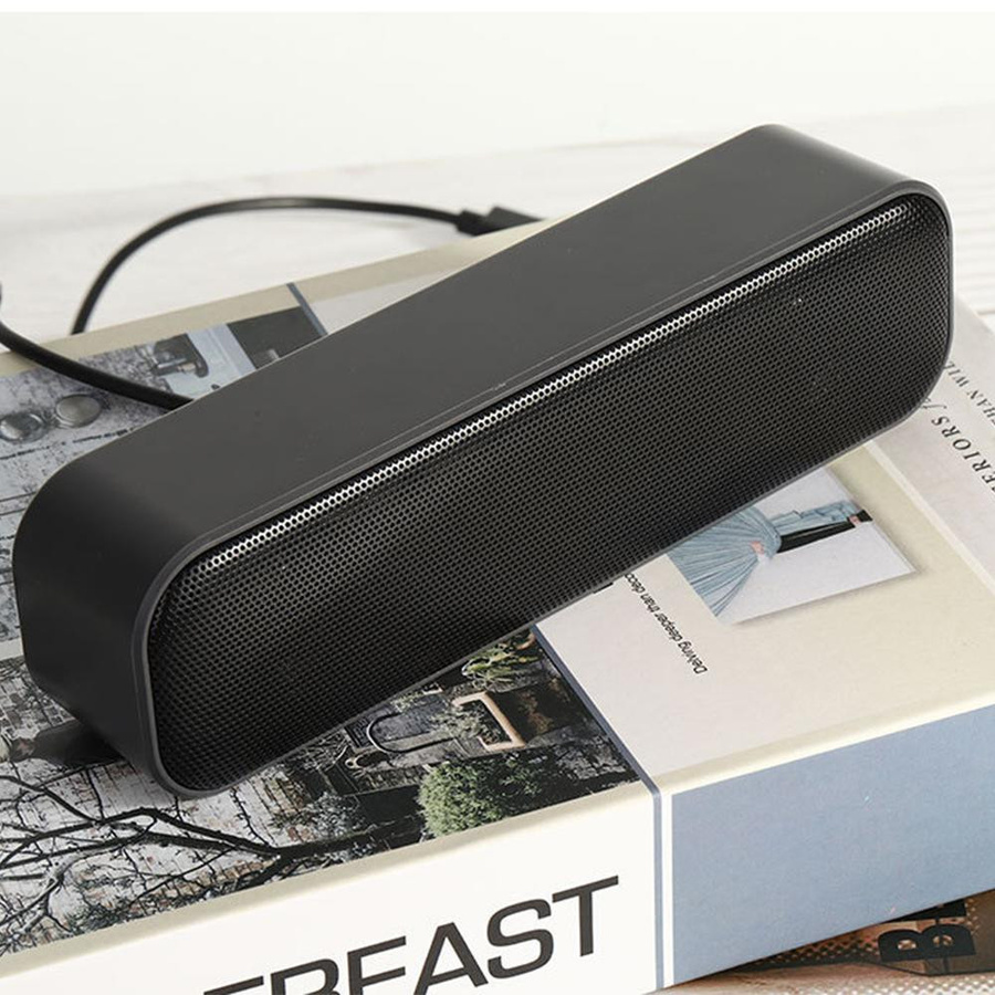 Honor Electronics Soundbar Mini-Computer-Lautsprecher, kabelgebundener USB-Desktop-Stereo-Lautsprecher in Schwarz - Bild 4