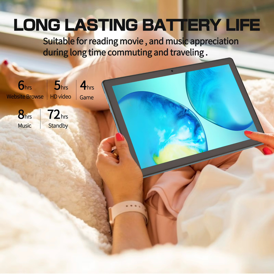 PRITOM Android Tablet 10,1 Zoll Blau mit 3 GB RAM, 64 GB ROM, Quad-Core-Prozessor, WiFi und HD IPS-Bildschirm sowie 8,0 MP Rückkamera - Bild 3