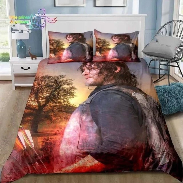 The Walking Dead Daryl Dixon Flügel Motiv Bettwäsche Set mit 3-teiligem Design in Mehrfarben, B/H: 180 x 210 cm - Bild 1