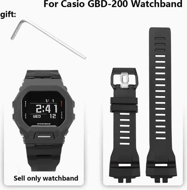 Casio Uhrenarmband Silikon, Schwarz, Herren - Bild 1