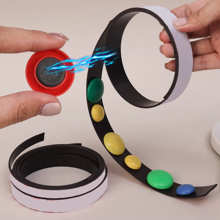 Selbstklebendes Magnetband in Schwarz und Weiß, flexibles Magnetband für Kühlschrank, Whiteboard und DIY-Projekte, doppelseitig klebend - Bild 3