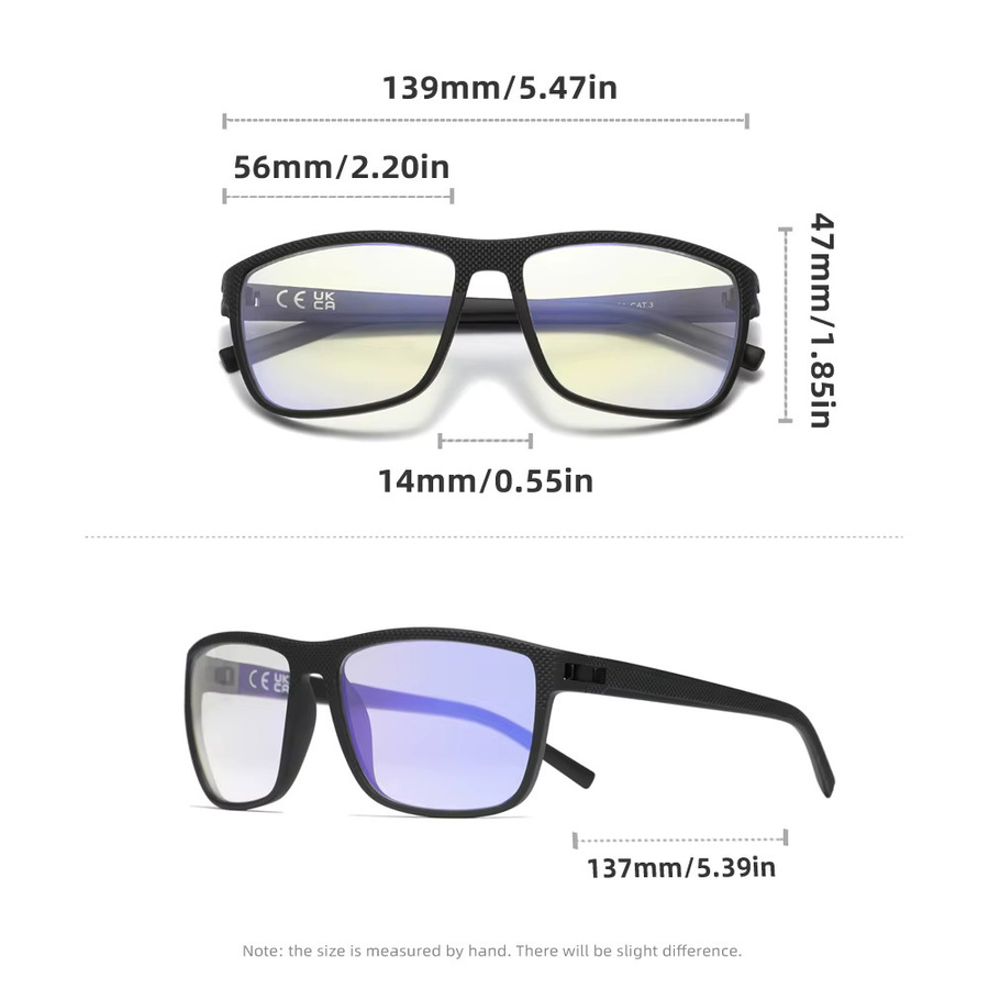 KINGSEVEN Korrektionsbrille, Vollrand, rechteckig, Kunststoff, transparent, Unisex, Blaulichtfilter - Bild 3