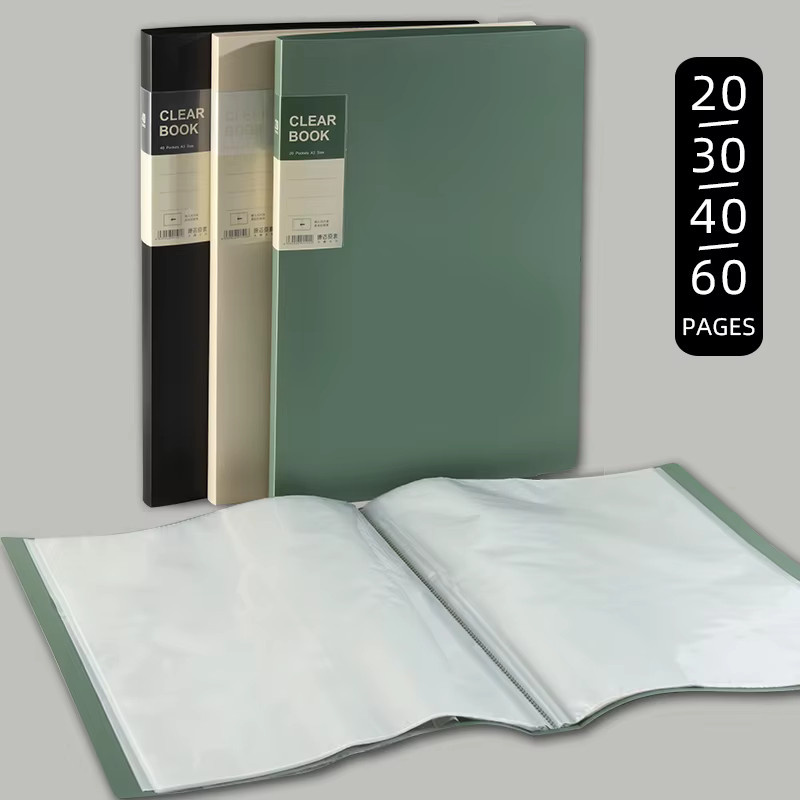 KOBEST A3 Kunstportfolio mit seitlichem Eingang in Grün für Studenten, Malordner mit 20 bis 60 Einlagetaschen für Poster, Skizzenpapier und Zertifikate - Bild 2
