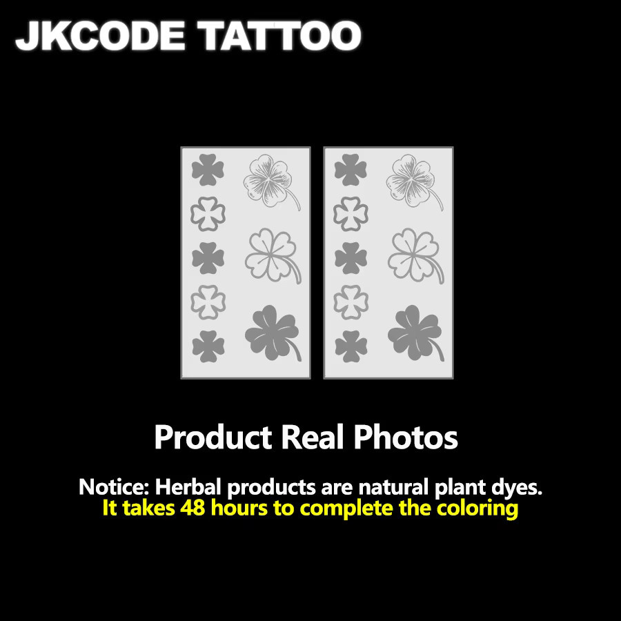 JKCODE TATTOO Temporäre Tattoos Lucky Shamrocks, 2 Stück, Damen - Bild 2