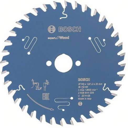 Bosch Expert for Wood Kreissägeblatt mit Carbide-Spitzen, 36 Zähne, Blau, Durchmesser: 140 mm, Bohrung: 20 mm, Breite: 1,8 mm - Bild 1