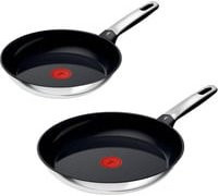 Tefal Pfannen-Set Emotion, 2-teilig, Edelstahl und Keramik, Silber/Schwarz - Bild 1