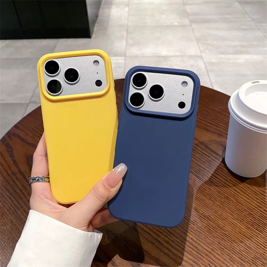 Mattierte und stoßfeste Silikon-Schutzhülle für Apple iPhone (verschiedene Modelle), Gelb - Bild 2