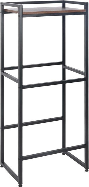 Relaxdays Getränkekistenregal im Industrial-Design aus Metall und MDF, Schwarz-Braun, H: 117 cm, B: 47 cm, T: 32 cm - Bild 1