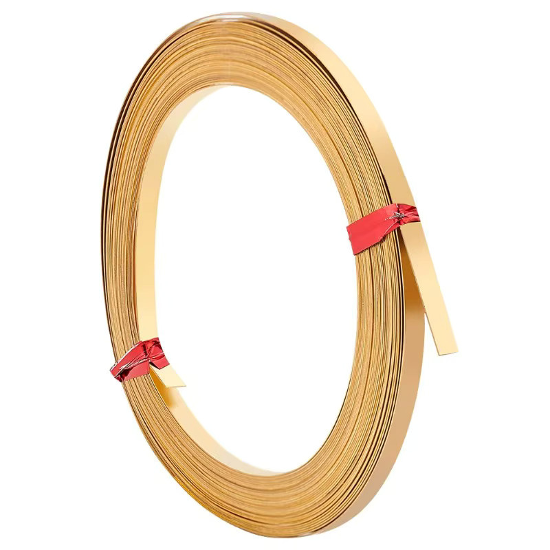 Messing Draht, flache Lünette, 3mm breit, Bastel Draht - Bild 1