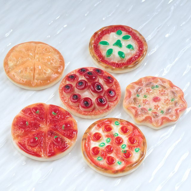 Miniatur-Pizza aus Kunstharz, 10-teiliges Set, Bunt / Mehrfarbig - Bild 1