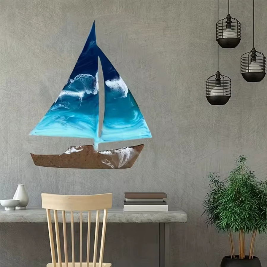 HELLOYOUNG Metall Segelboot Wandkunst Dekor für Kinderzimmer und Strandhäuser - Bild 3