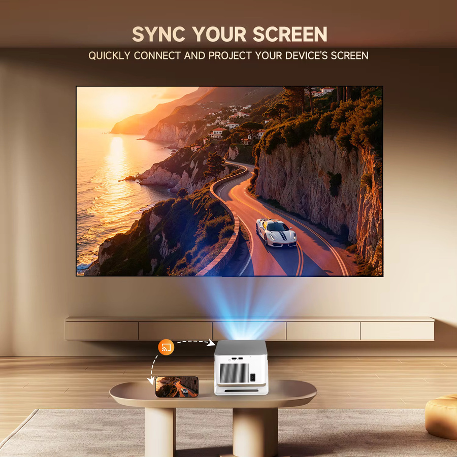 Magcubic HY350Max Android 14 Autofokusprojektor in Weiß mit 900 ANSI Lumen, Full HD 1080P, 8K Unterstützung, Wifi6 und Bluetooth 5.4 - Bild 6
